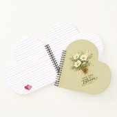 Weiße Wildblumenbouquet Notizblock (Innenseite)