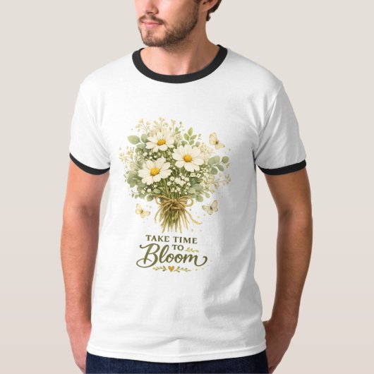 Weiße Wildblumenbouquet T-Shirt (Vorderseite)