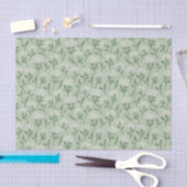 Weiße Wildblumencluster Sagegrün Botanisch Seidenpapier (Handwerk)