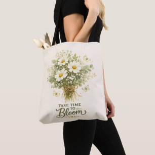 Weiße Wildblumenstrauß Cottagecore Botanische Flo Tasche