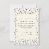 Weiße wilde Blume nahtlos Muster Hochzeit Dankeskarte (Vorderseite)