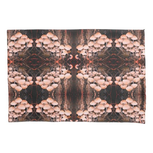 Weiße Wildpilze Abstraktes Naturmuster Kissenbezug (Vorderseite)