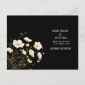 Weiße Wildvögel auf Schwarzer Hochzeit Postkarte (Vorderseite)