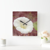 Weiße Winde - die wilde beständige Winde Quadratische Wanduhr (Zuhause)