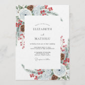 Weiße Winter-Blumenmalerei-Hochzeit Einladung (Vorderseite)