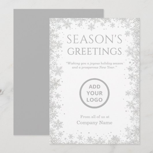 Weiße Winter Glitzer Feiertagskarte (Vorne/Hinten)