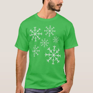 Weiße Winter-Schneeflocken-Illustration T-Shirt
