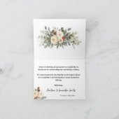 Weiße Winterblumen Hochzeit Danke Klappkarte (Innenseite)