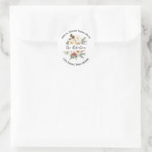 Weiße Winterblumen Rücksendeadresse Runder Aufkleber (Tasche)