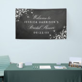 Weiße Wirbel auf Chalkboard-Brautparty Banner (Messeveranstaltung)