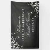 Weiße Wirbel auf Chalkboard-Brautparty Banner (Vertikal)