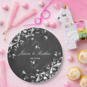 Weiße Wirbel auf Kopfbrett Pappteller (Party)