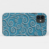 Weiße Wirbel Textur mit anpassbarem Hintergrund Case-Mate iPhone Hülle (Rückseite (Horizontal))