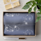 Weiße Wirbel und Schneeflocken in Blauer Weihnacht Seidenpapier (Geschenk)