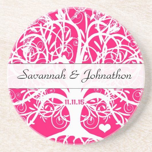 Weiße, wirbelfarbige Baum zur Auswahl Getränkeuntersetzer (Vorne)