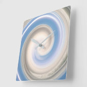 Weiße, wirbelnde, wirbelnde, Abstrakt-graue Muster Quadratische Wanduhr (Winkel)