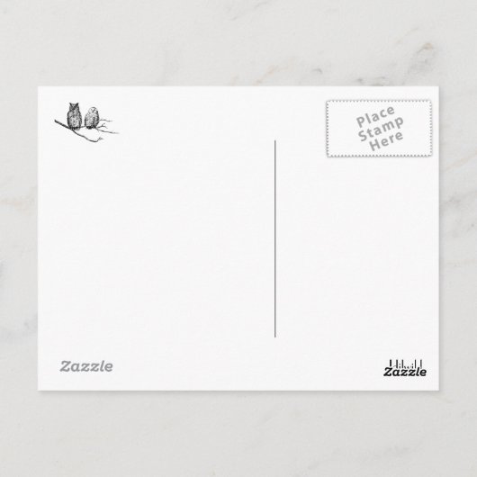 Weiße Wisdom Postkarte (Rückseite)