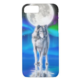 Weiße Wolf- und Aurora-Arktische Tierwelt iPhone 8/7 Hülle