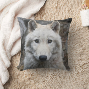 WEIßE WOLF-WURF-KISSEN KISSEN