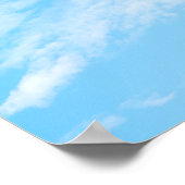 Weiße Wolke auf blauem Himmelshintergrund Poster (Ecke)