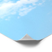 Weiße Wolke auf blauem Himmelshintergrund Poster (Ecke)