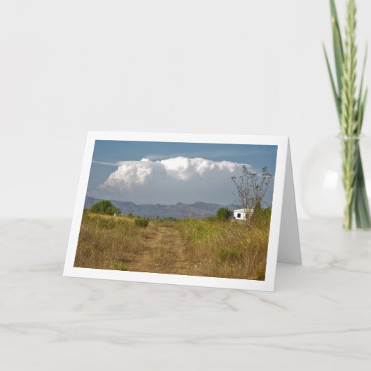 Weiße Wolke über dem Berg Karte (Vorderseite)