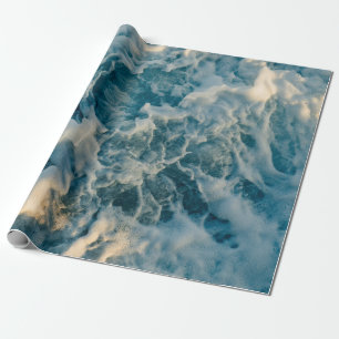 WEIßE WOLKEN AN BLAUEM HIMMEL GESCHENKPAPIER