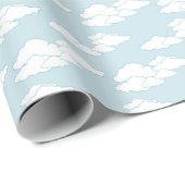 Weiße Wolken Aqua Blauer Himmel Geschenkpapier (Rolleneckpunkt)