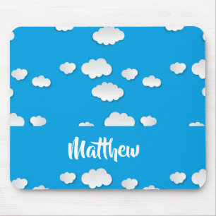 Weiße Wolken auf blau Mousepad