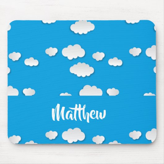 Weiße Wolken auf blau Mousepad (Vorne)