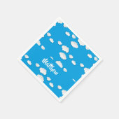 Weiße Wolken auf blau Serviette (Ecke)