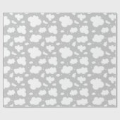 Weiße Wolken auf grauem Hintergrund Muster Geschen Geschenkpapier (Flach)