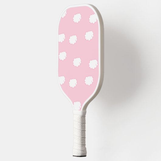 Weiße Wolken auf rosa Pickleball Schläger (Links)