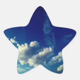 Weiße Wolken, blau und türkisblau Stern-Aufkleber