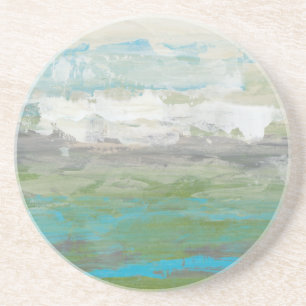 Weiße Wolken, die schöne Landschaft übersehen Sandstein Untersetzer