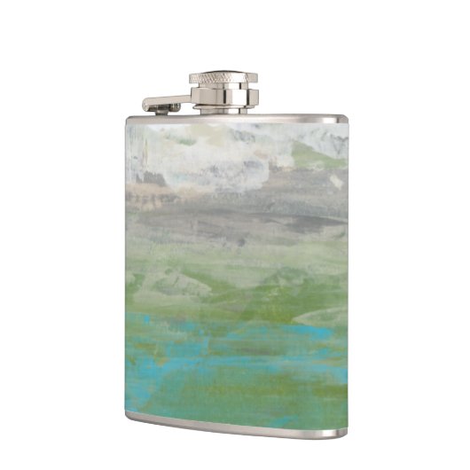 Weiße Wolken mit Blick auf die wunderschöne Landsc Flachmann (Links)