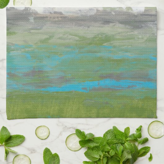 Weiße Wolken mit Blick auf die wunderschöne Landsc Geschirrtuch (Gefaltet)