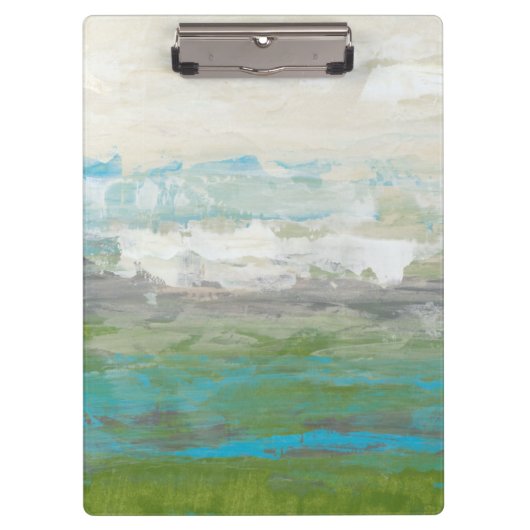 Weiße Wolken mit Blick auf die wunderschöne Landsc Klemmbrett (Vorderseite)