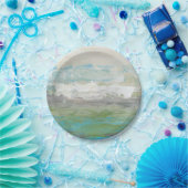 Weiße Wolken mit Blick auf die wunderschöne Landsc Pappteller (Party)