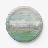 Weiße Wolken mit Blick auf die wunderschöne Landsc Pappteller (Vorderseite)
