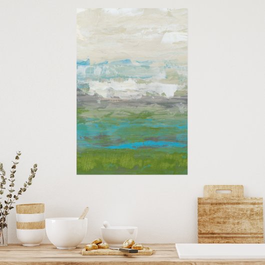 Weiße Wolken mit Blick auf die wunderschöne Landsc Poster (Küche)