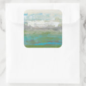 Weiße Wolken mit Blick auf die wunderschöne Landsc Quadratischer Aufkleber (Tasche)