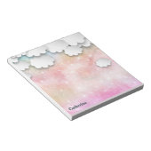 Weiße Wolken Pink Sky Dreamy 3D Papier Schneiden N Notizblock (angewinkelt)