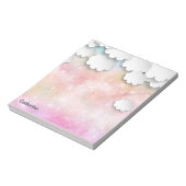 Weiße Wolken Pink Sky Dreamy 3D Papier Schneiden N Notizblock (Rotiert)