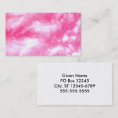 Weiße Wolken Rosa Himmel Tintes Foto Visitenkarte (Vorne/Hinten)