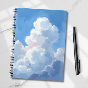 Weiße Wolken Schönes Blaues Himmel-Aquarell Notizblock