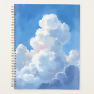 Weiße Wolken Schönes Blaues Himmel Aquarell Planer