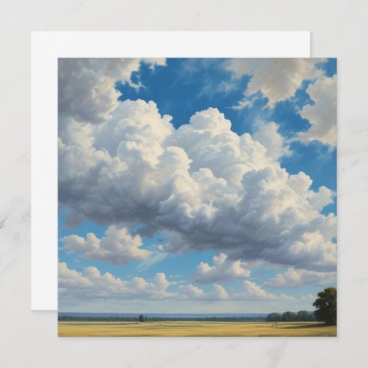 Weiße Wolken und Clear Blue Sky Card (Vorne/Hinten)