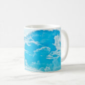 weiße Wolken und hellblauer Himmelshintergrund, Pa Kaffeetasse (VorderseiteRechts)