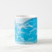 weiße Wolken und hellblauer Himmelshintergrund, Pa Kaffeetasse (Mittel)